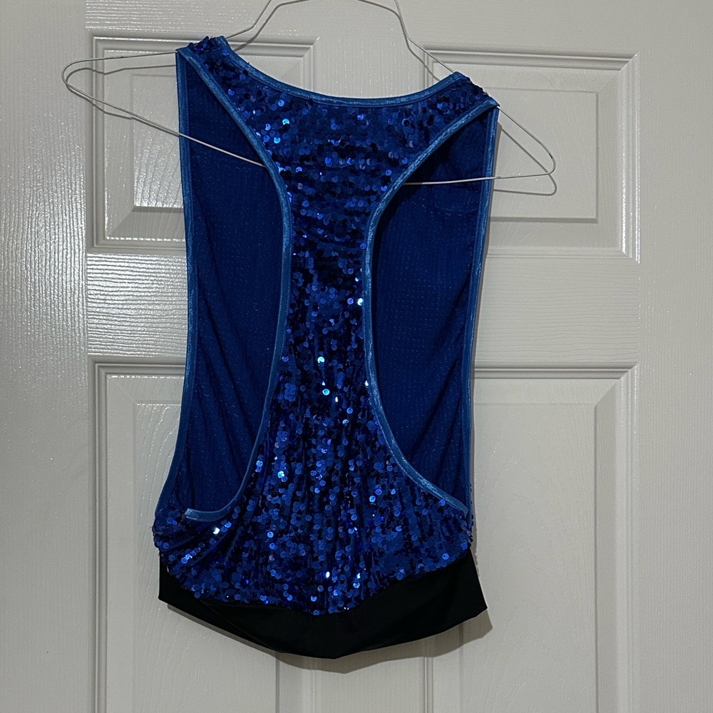Balera Ultra Sparkle Racerback Tank - Blue Sequin - Picture 3 of 5